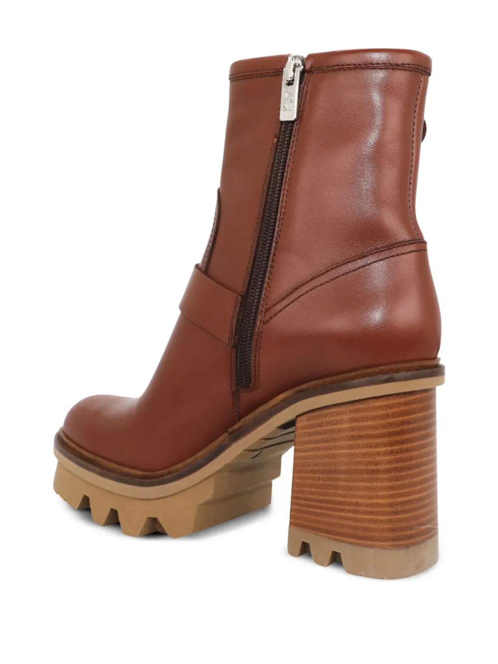 AGL Natalia H Chunky Leather Ankle Boot Farfetch