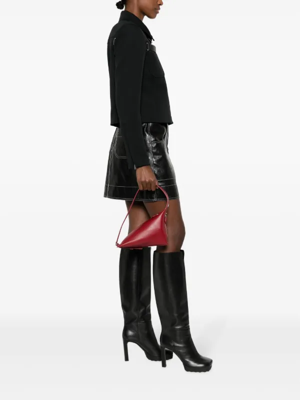 Courrèges Racer Leather Shoulder Bag | Red | FARFETCH