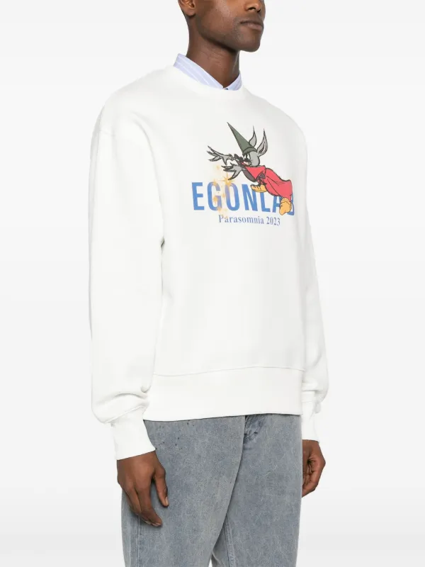 EGONlab. logo-print Cotton Sweatshirt | White | FARFETCH CY