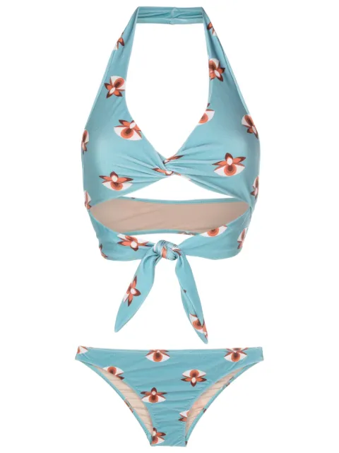 Adriana Degreas orchid-print cut-out bikini