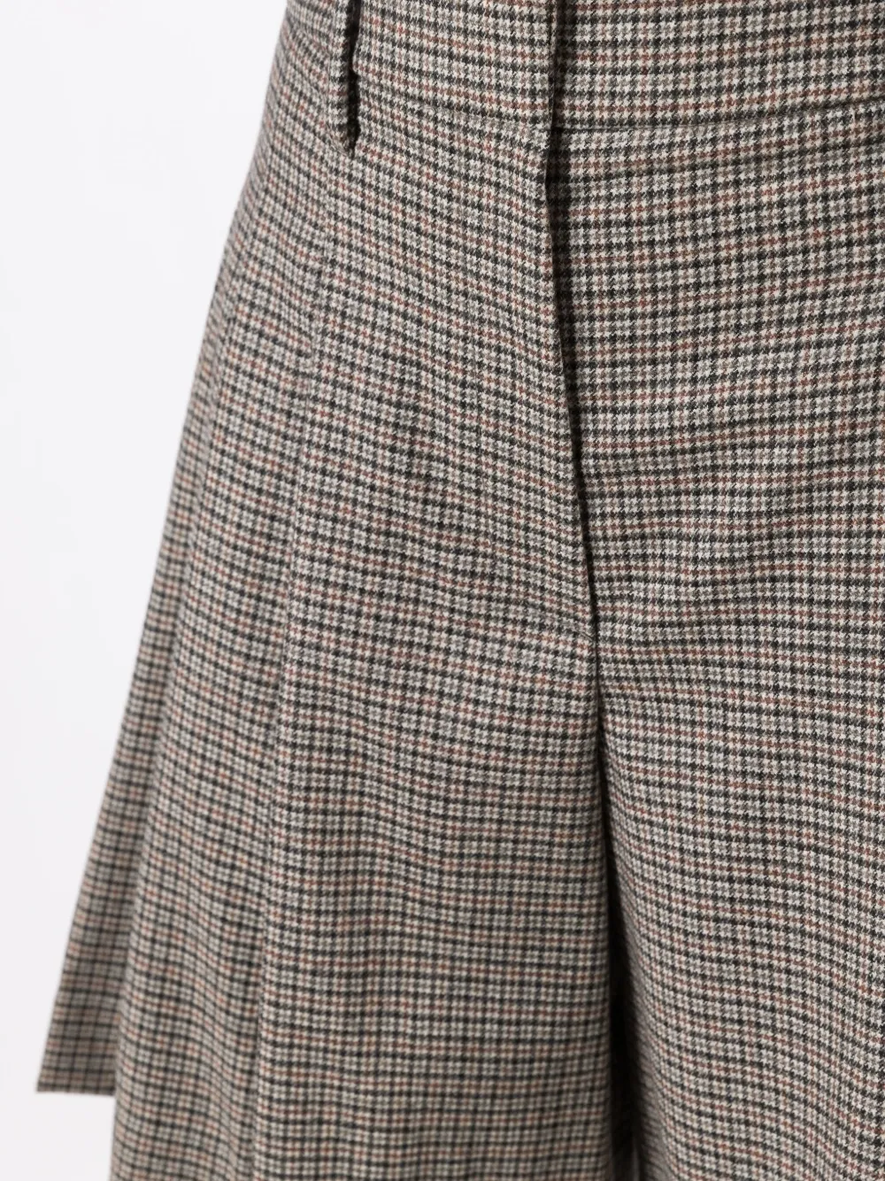 Brunello Cucinelli Check-print Pleated Shorts In Gray