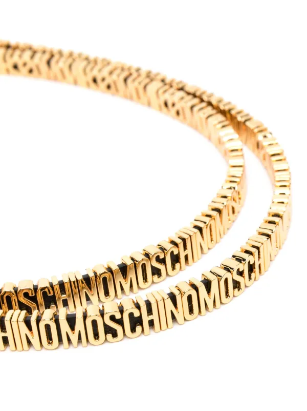 Moschino ロゴ レザーベルト | ブラック | FARFETCH JP