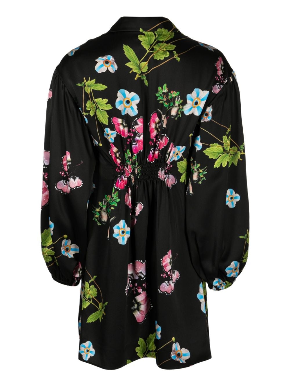 Shop Cynthia Rowley Floral-print Silk Wrap Dress In Black