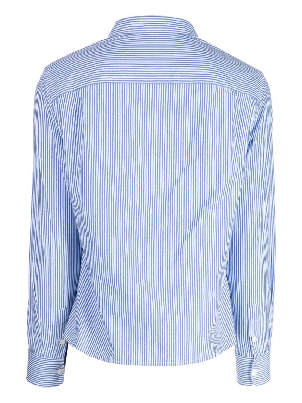 SPORT b. by agnès b. striped-pattern cotton shirt - Blauw