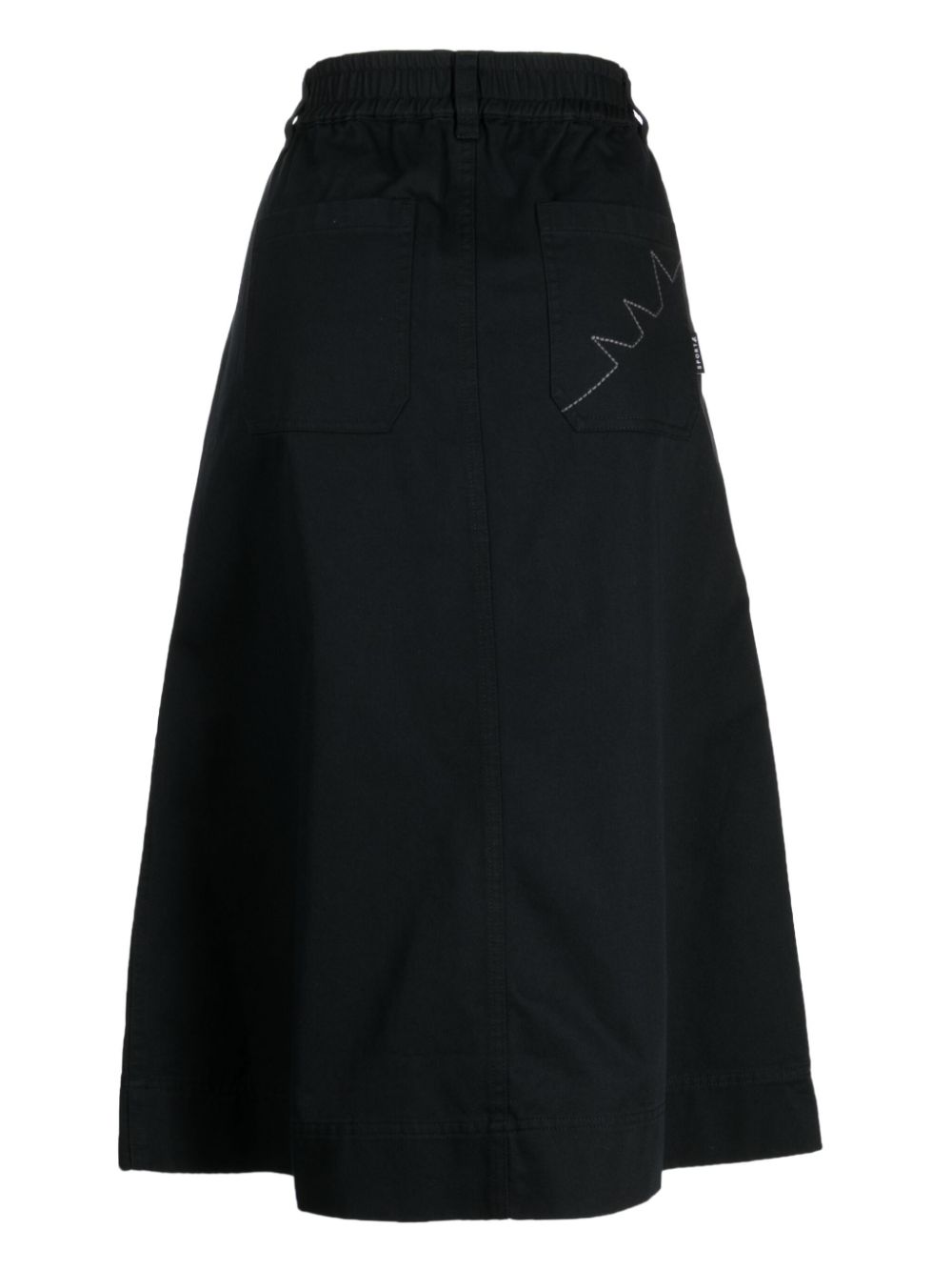 SPORT b. by agnès b. A-line cotton midi skirt - Zwart