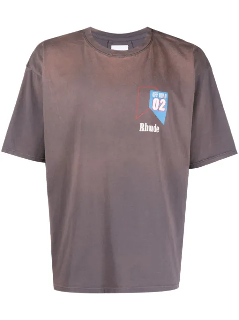 RHUDE playera con motivo O2 Off-Road
