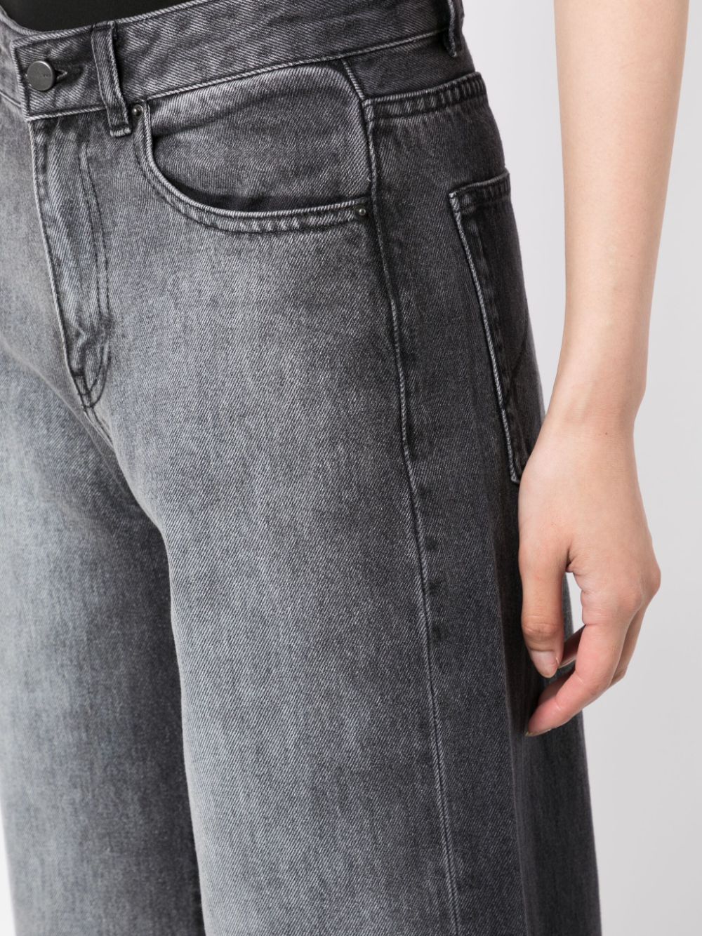 Shop Jnby Panelled Wide-leg Jeans In Grey