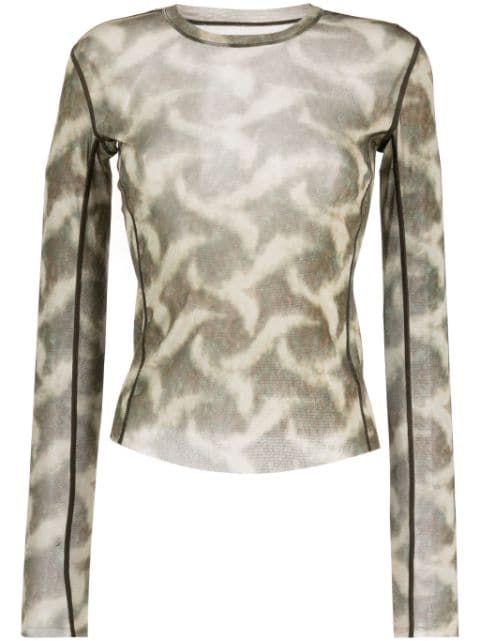 JNBY abstract-pattern long-sleeve top