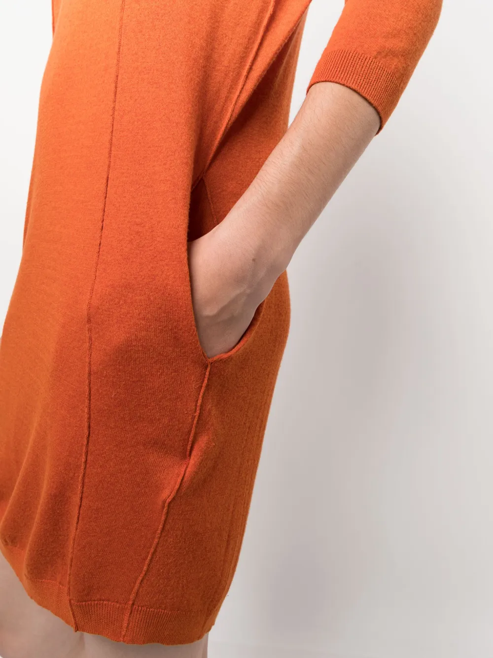 Diesel Round-neck Cotton Dress In Orange