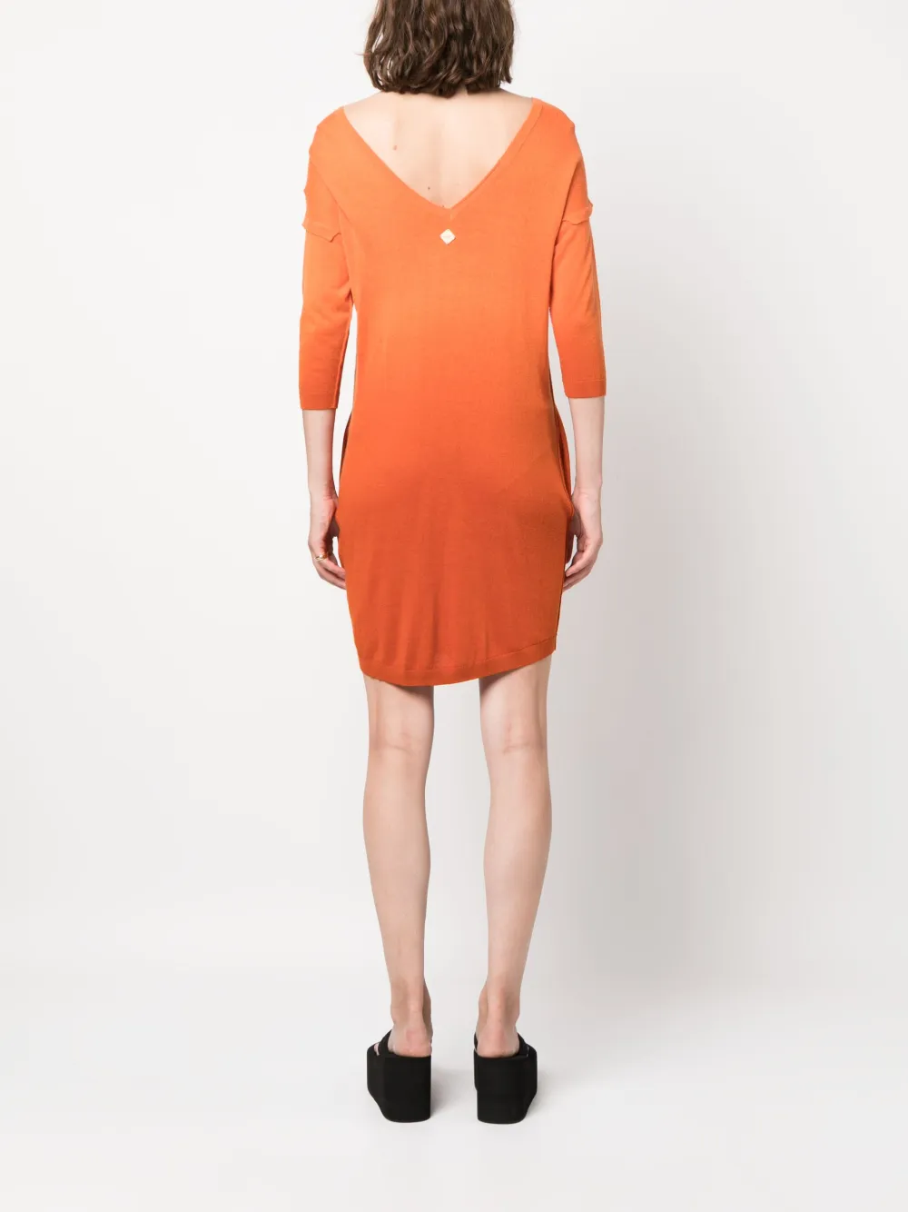 Diesel Round-neck Cotton Dress In Orange