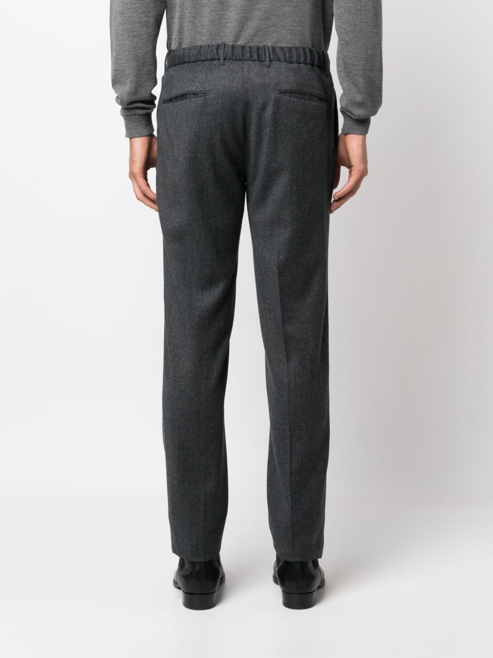 Shop Incotex Slim-cut Virgin-wool Trousers In Grau