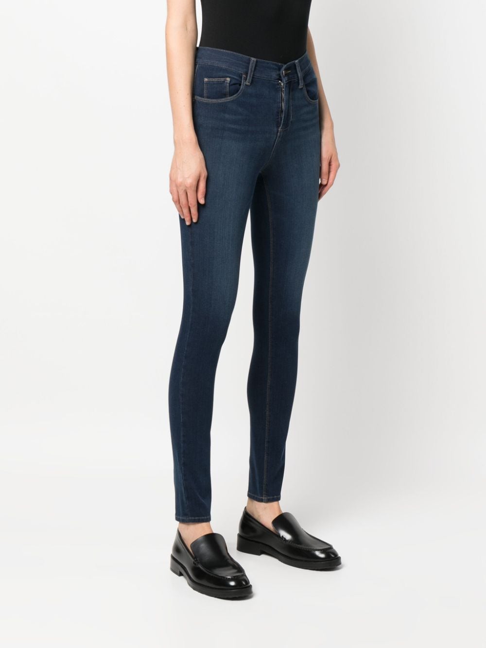 Shop Liu •jo Logo-patch Skinny Jeans In Blue