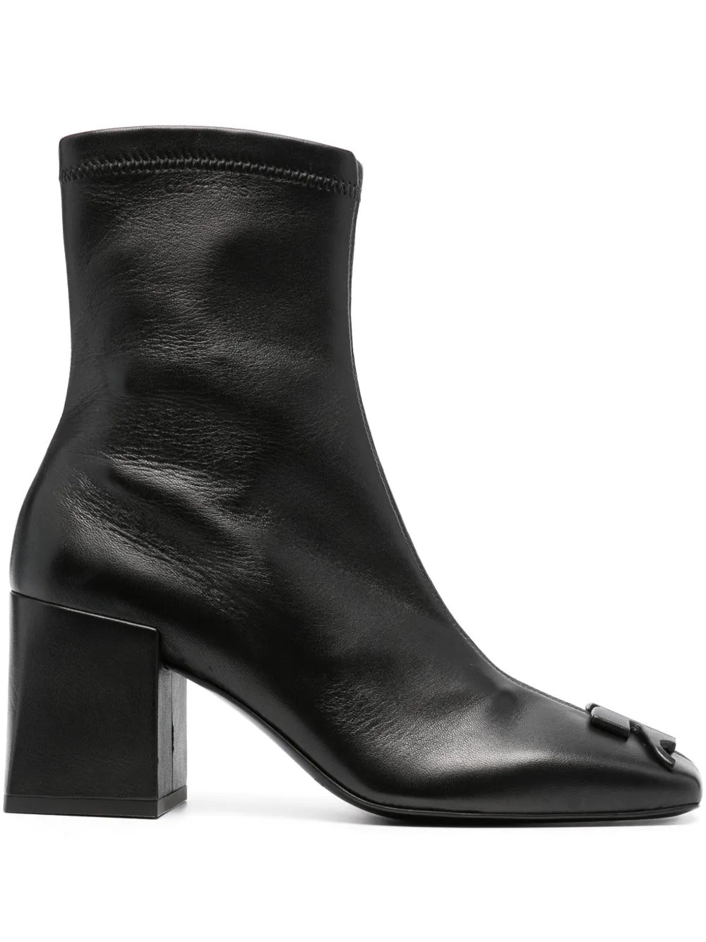 Courrèges Heritage 70mm Leather Ankle Boots In Black