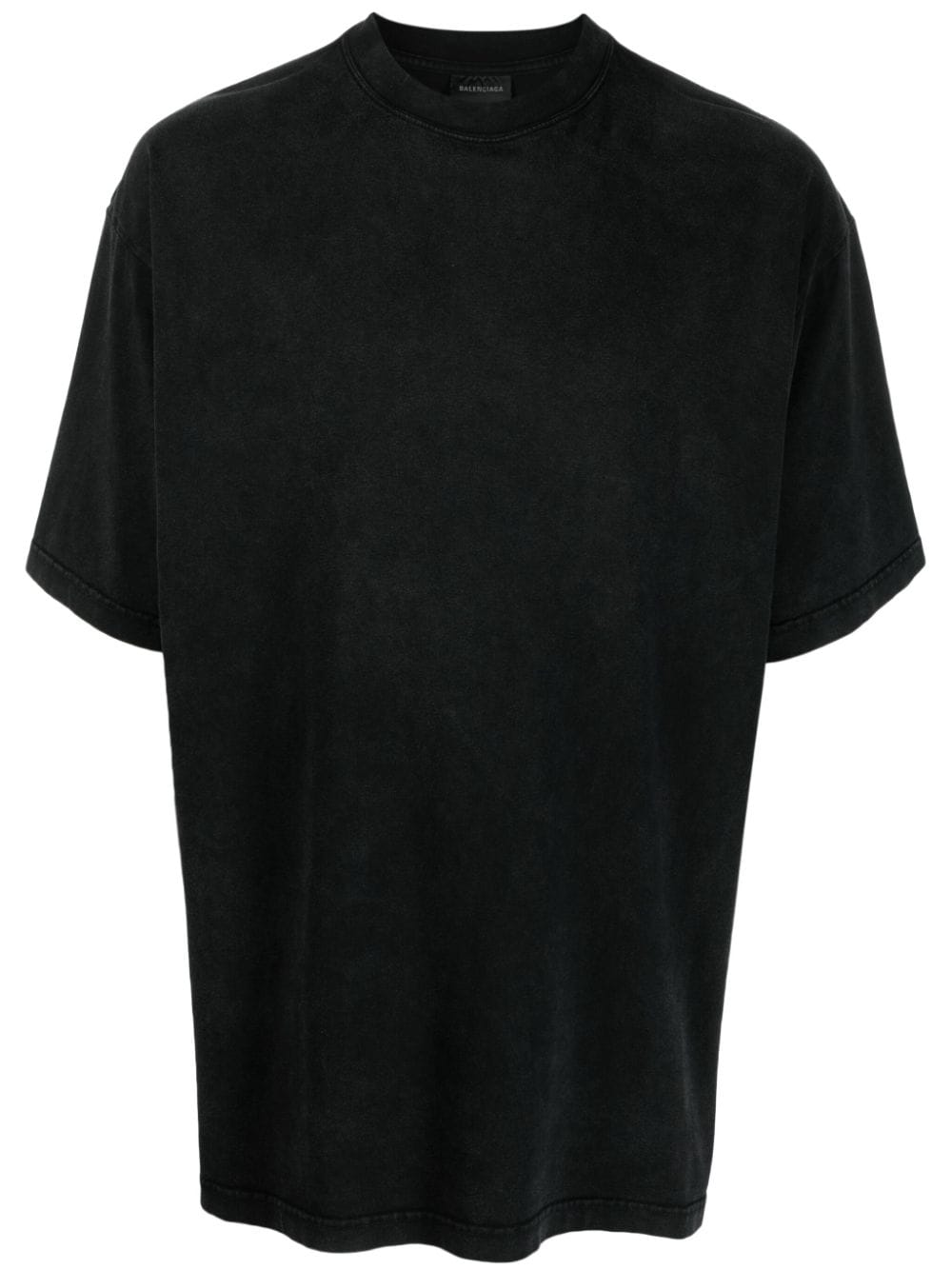 Balenciaga Rhinestone-logo Cotton T-shirt In Black
