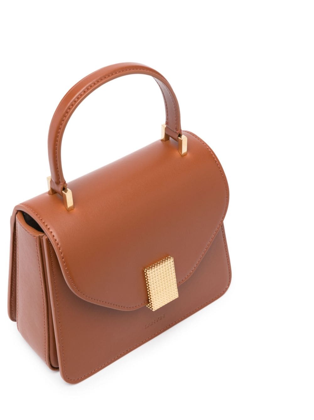 Shop Lanvin Concerto Leather Mini Bag In Brown