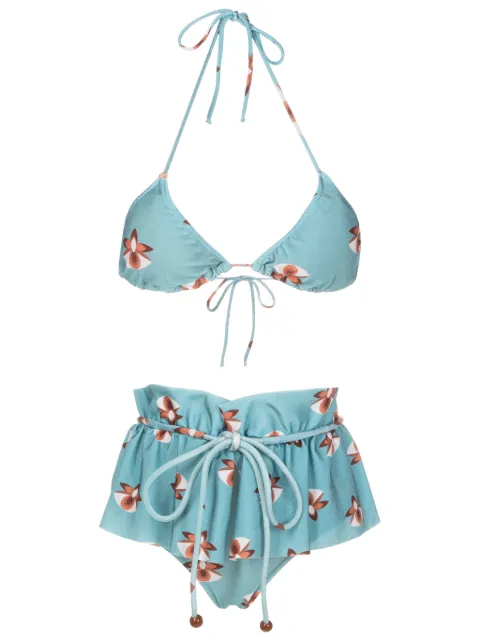 Adriana Degreas orchid-print draped bikini