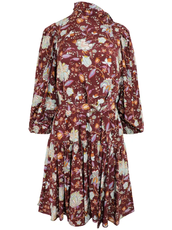 Ulla Johnson Lula Floral-print Minidress in Red
