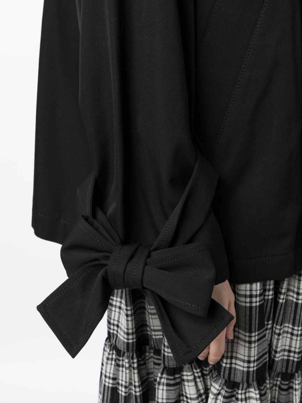 Shop Comme Des Garçons Tao Wool-cotton Blend Jacket In Black