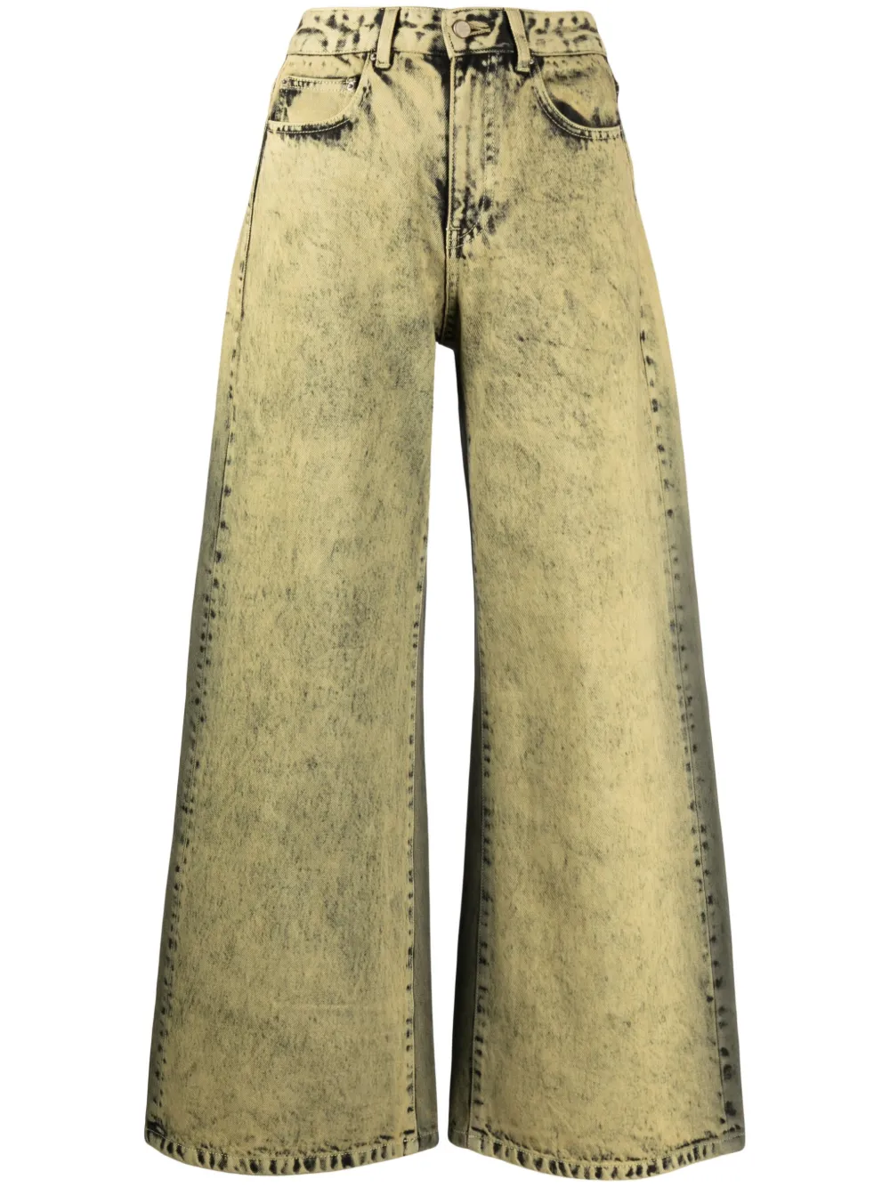 panelled wide-leg jeans