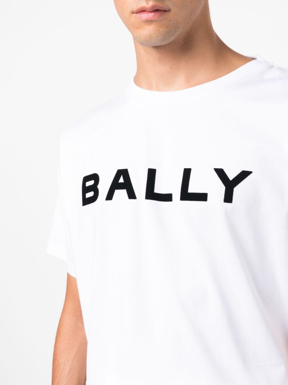 Shop Bally Logo-print Organic-cotton T-shirt In White