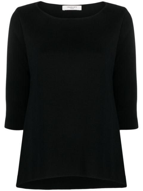 Charlott boat-neck wool top