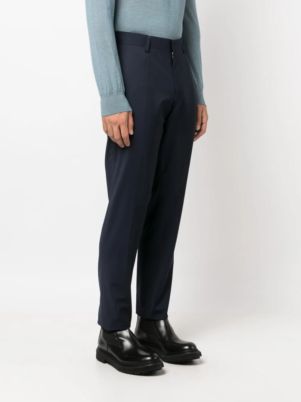Hugo Boss Tailored Trousers With Pockets And Loops In Blue