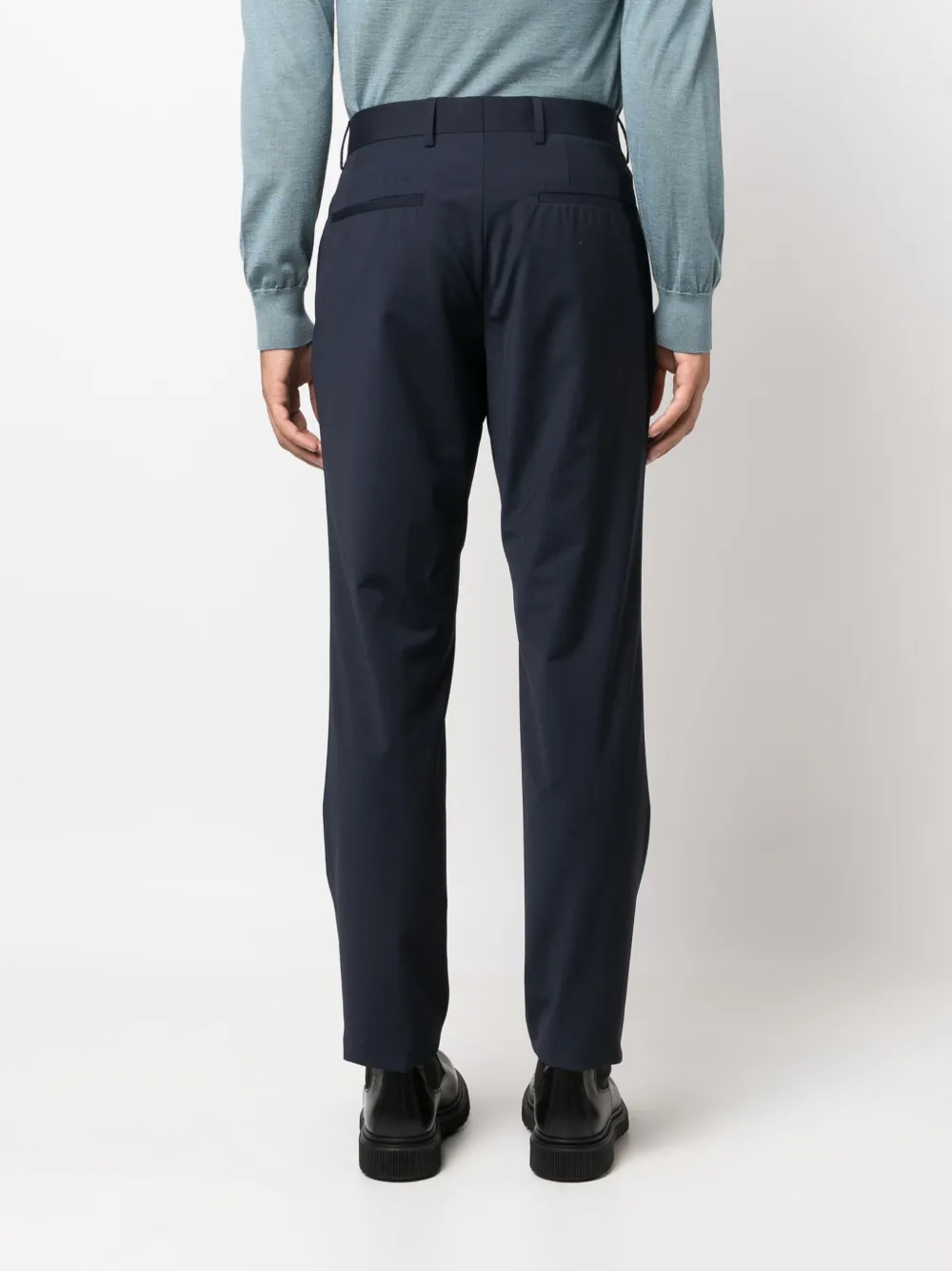 Hugo Boss Tailored Trousers With Pockets And Loops In Blue