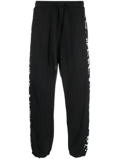 Pantalon de jogging rayé à lien de resserrage - Versace Jeans Couture - Modalova