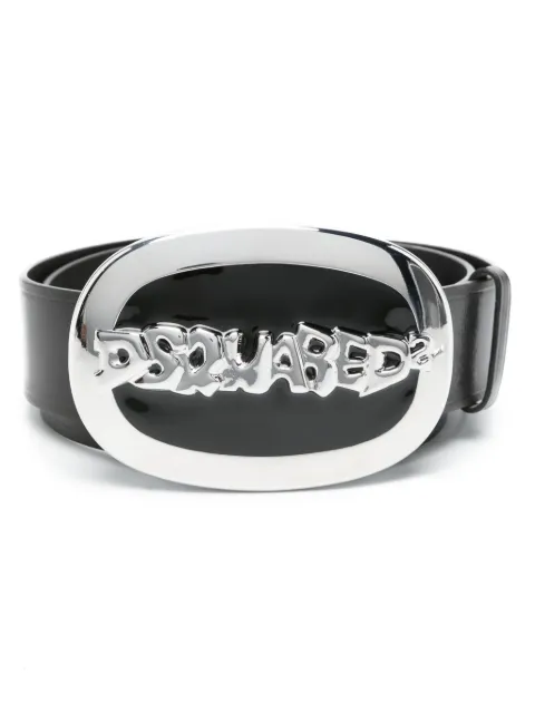 DSQUARED2 logo-plaque leather belt Men