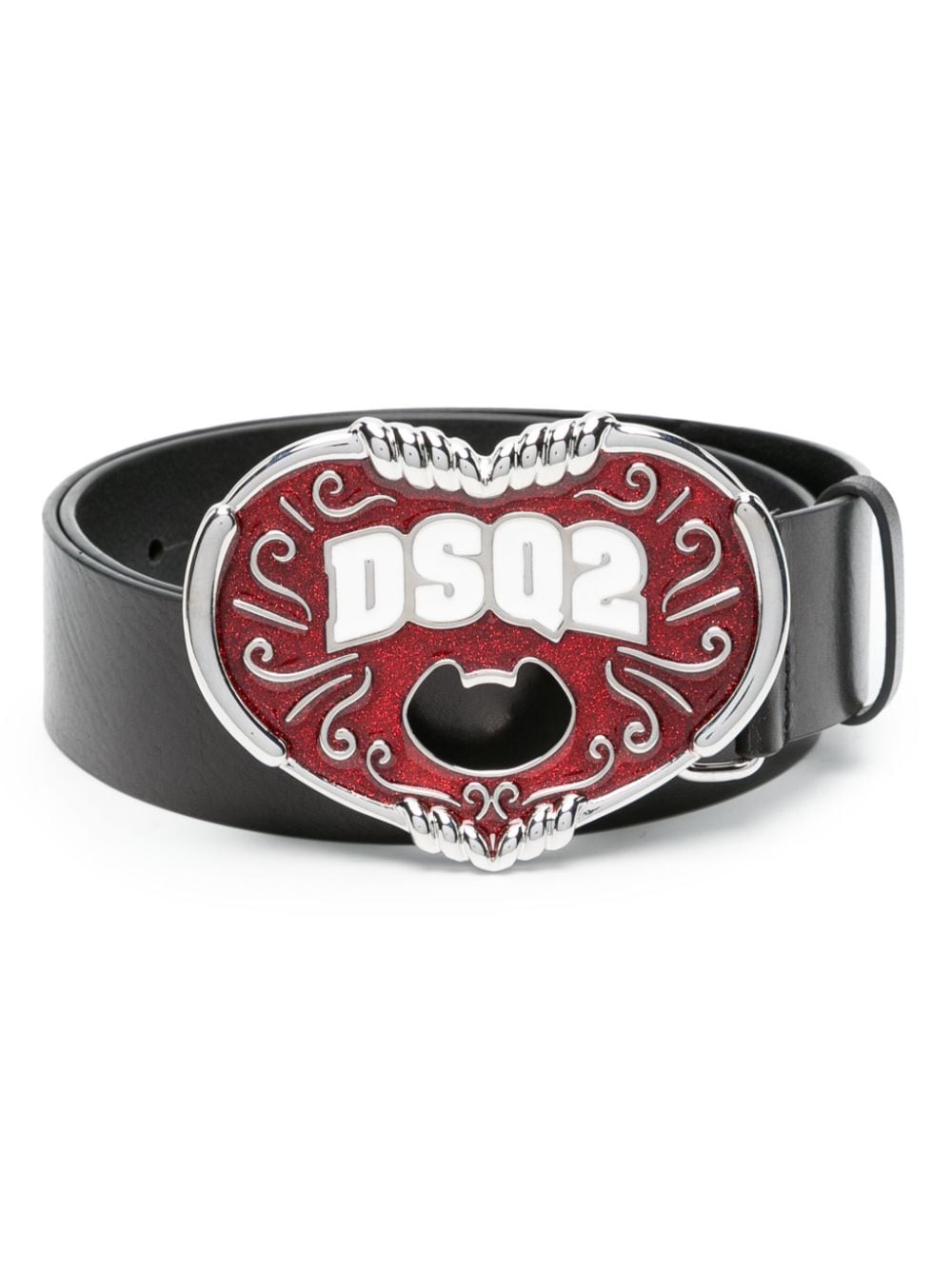Image 1 of Dsquared2 logo-plaque leather belt