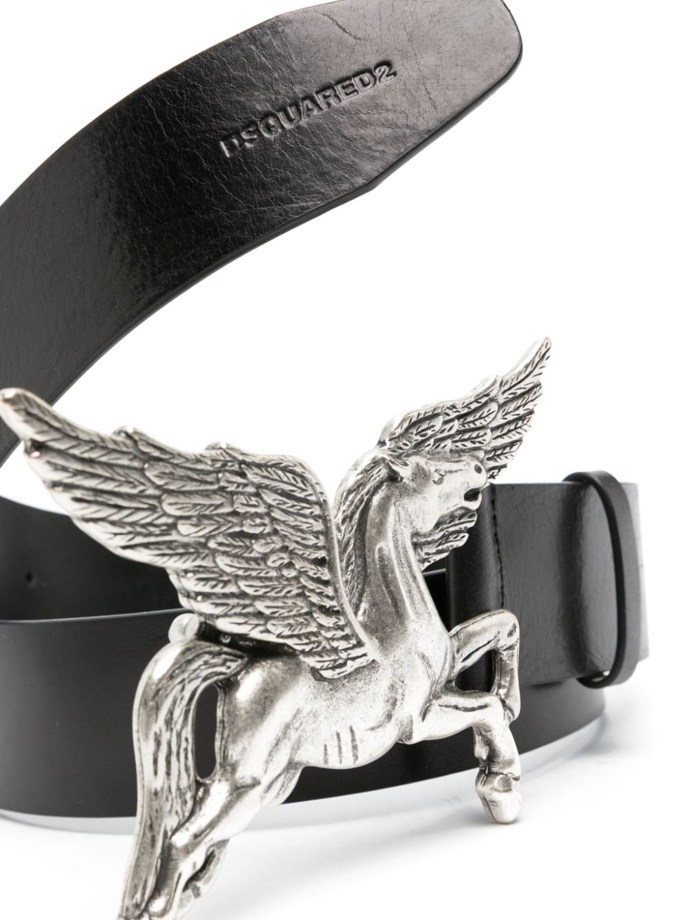 Dsquared2 pegasus-buckle leather belt - Zwart