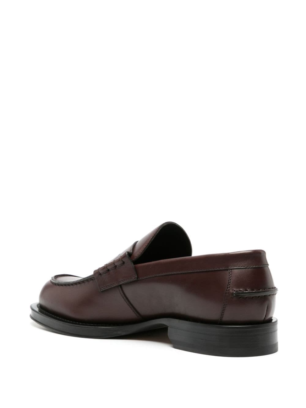 Shop Lanvin Penny-slot Leather Loafers In Braun