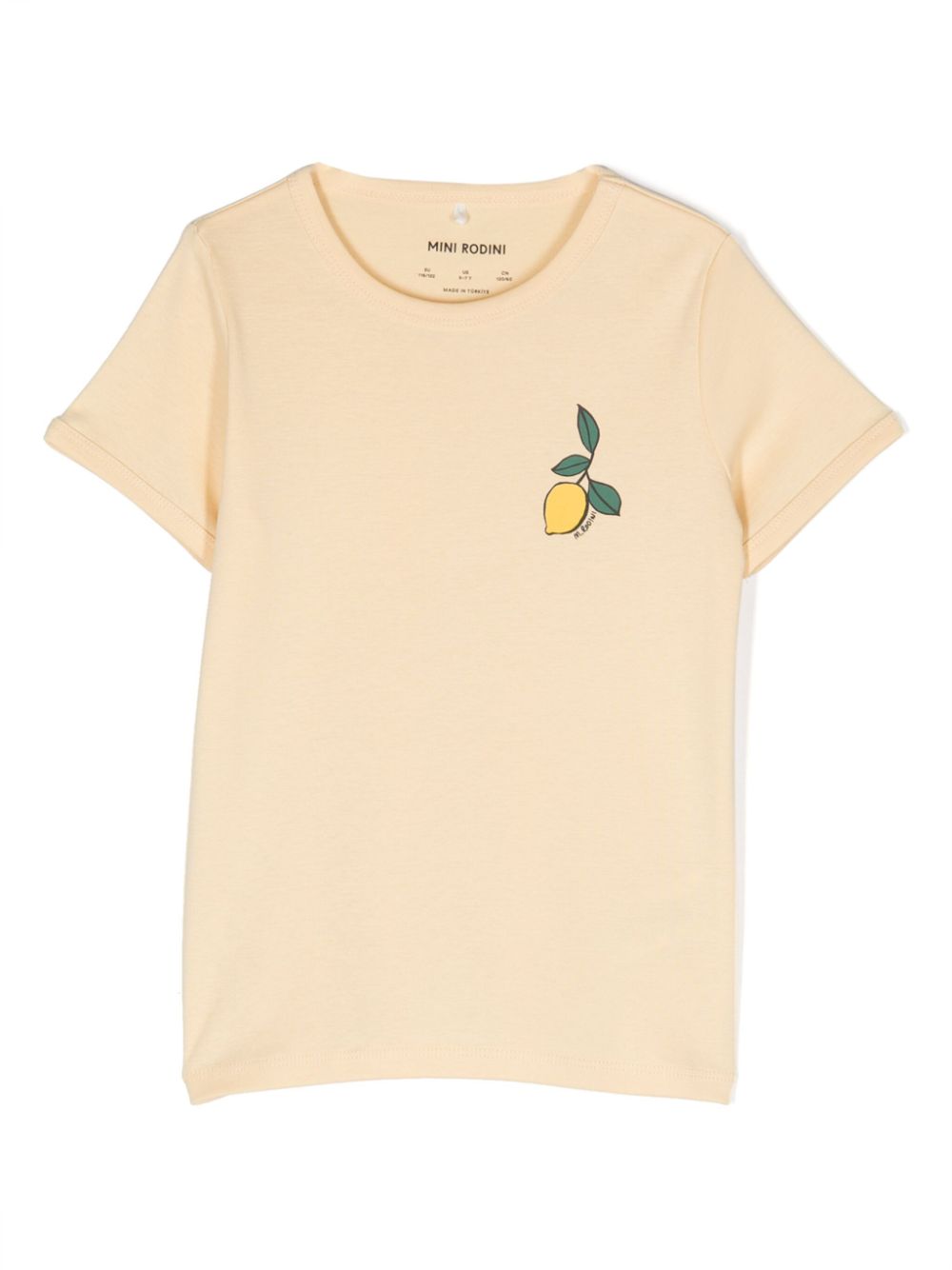 Mini Rodini Kids' Lemon-print Organic Cotton T-shirt In Yellow