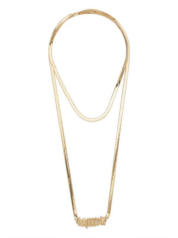 DSQUARED2 ロゴプレート ネックレス | ゴールドトーン | FARFETCH JP