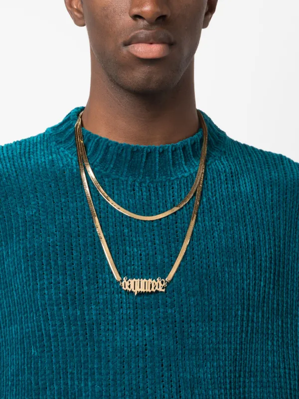 DSQUARED2 ロゴプレート ネックレス | ゴールドトーン | FARFETCH JP