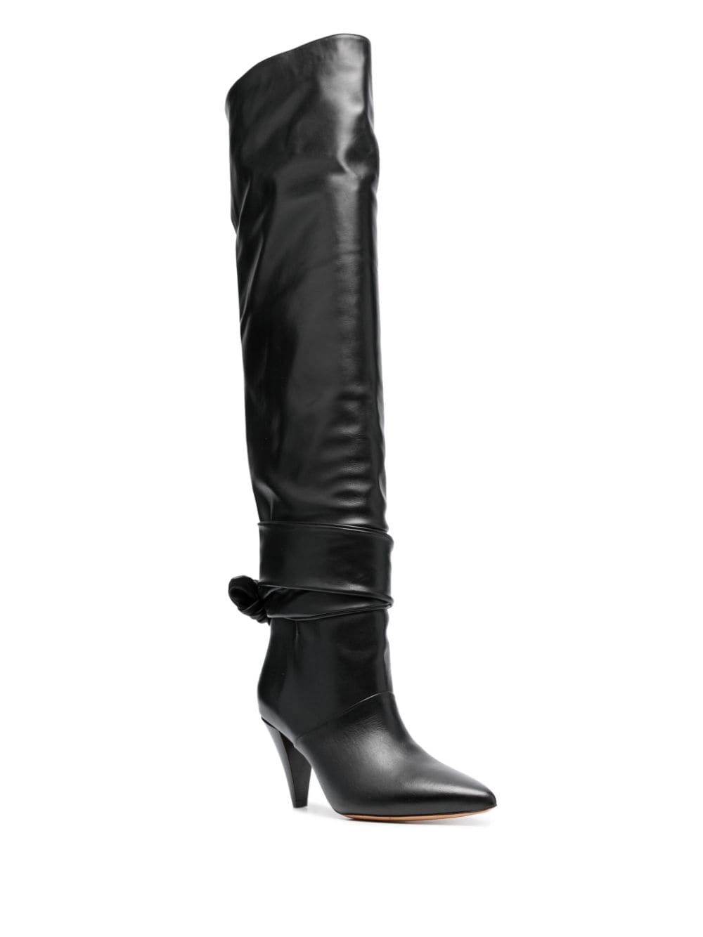 Shop Iro 90mm Leather Knee-high Boots In Schwarz