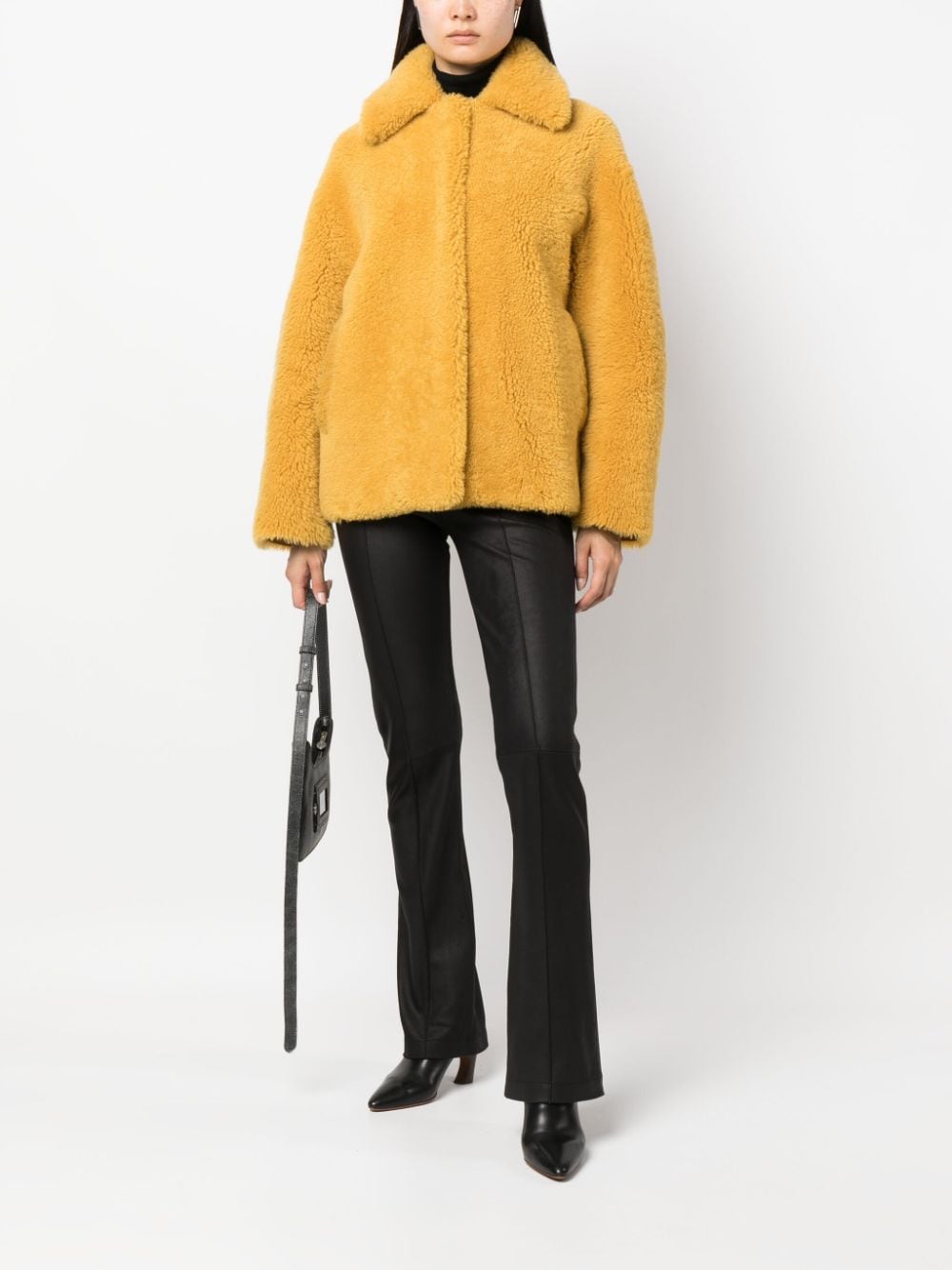 Shop Inès & Maréchal Nelly Shearling Jacket In Yellow