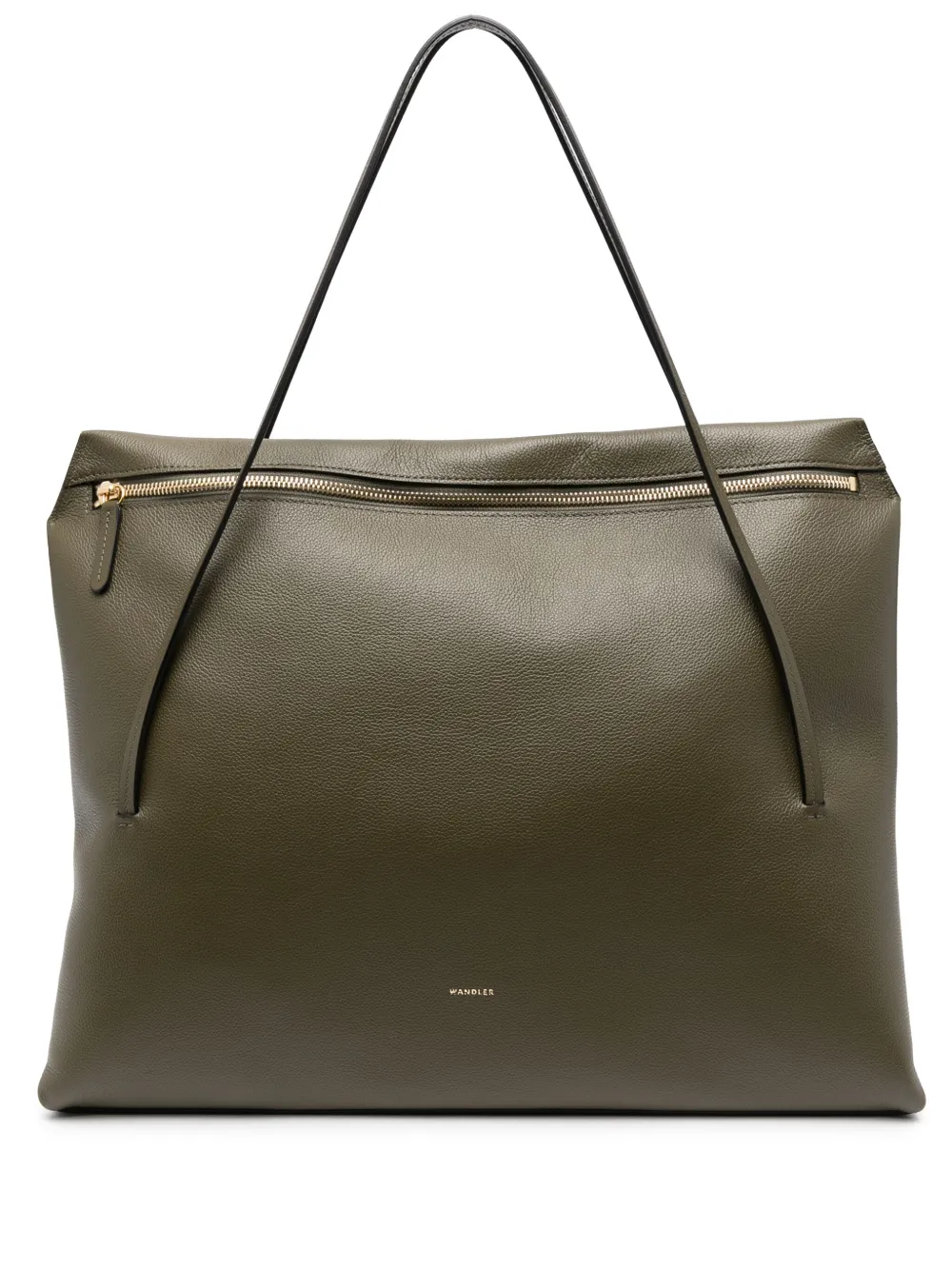 Wandler logo-print leather tote bag | Green | Image 1