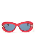 PUCCI logo-print oval-frame sunglasses - Red