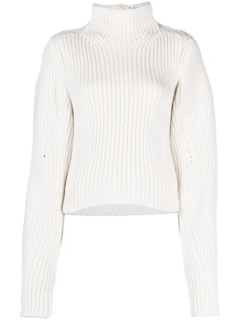 Alaïa high-neck ribbed-knit jumper