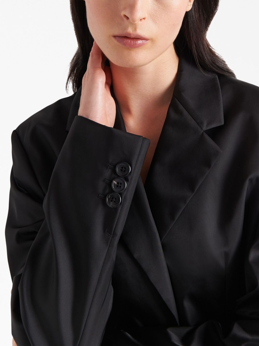 Shop Prada Re-nylon Single-breasted Jacket In Black
