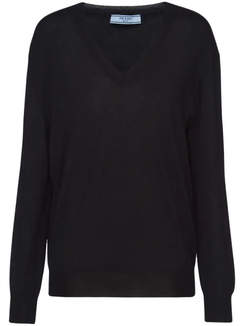 Pull en cachemire à col v - Prada - Modalova