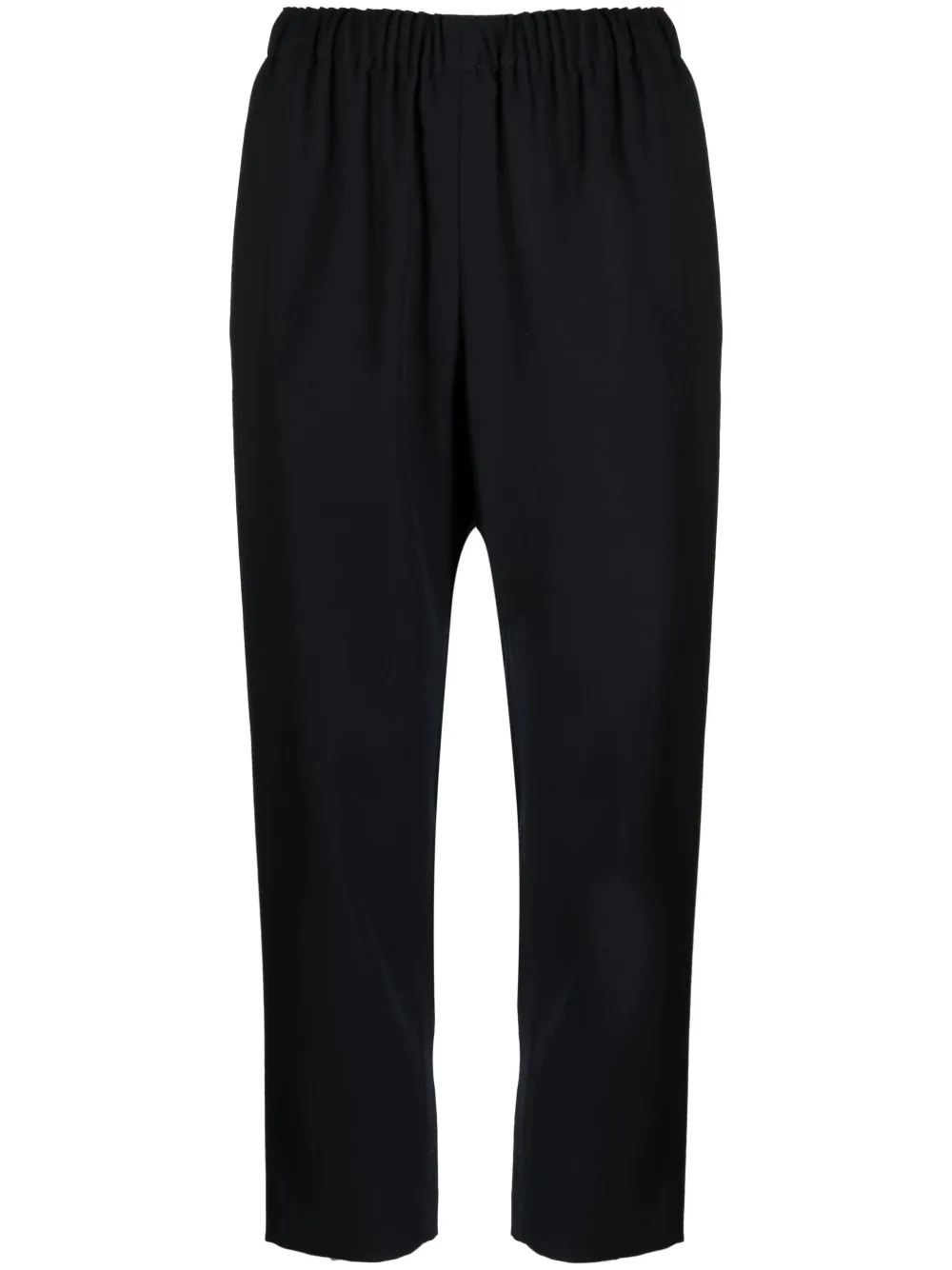 Comme Des Garçons Cropped Wool Trousers In Black