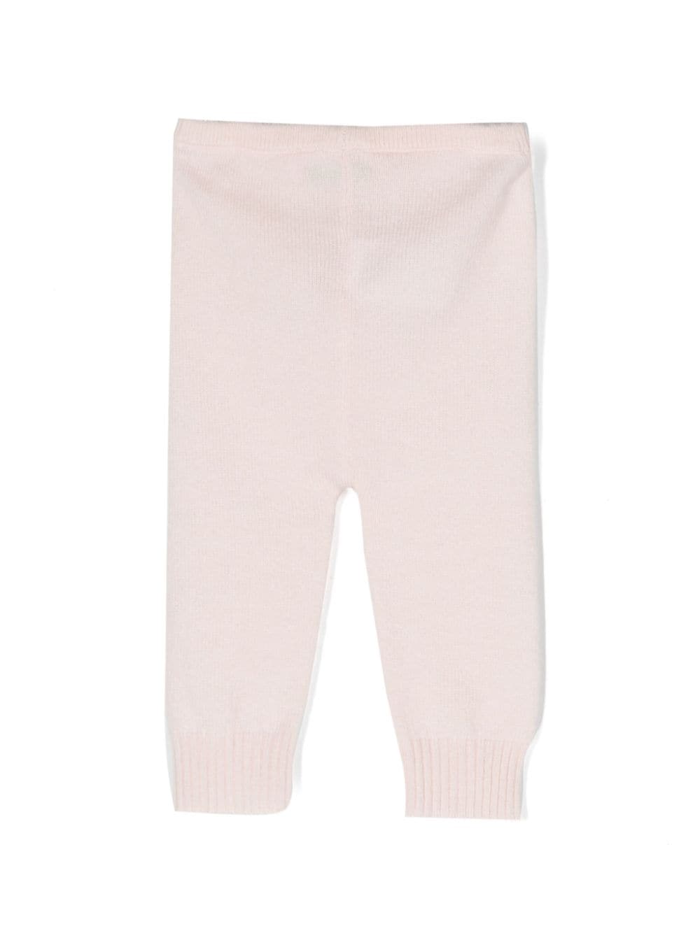 Shop Bonpoint Logo-embroidered Cashmere Leggings In Pink