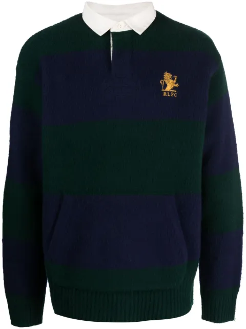 Polo Ralph Lauren suéter con logo bordado y motivo de rayas