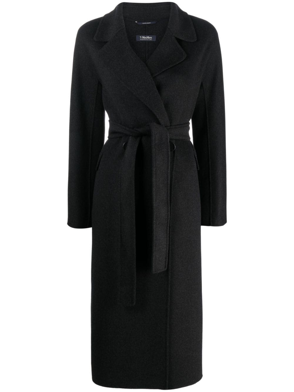 's Max Mara Poldo Double Wool Drap Belted Coat In Dark Grey
