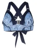 Marlies Dekkers Cache Coeur paisley-print bralette bikini top - Blue