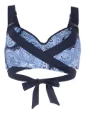 Marlies Dekkers Cache Coeur paisley-print bikini top - Blue