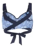 Marlies Dekkers Cache Coeur paisley-print push-up bikini top - Blue