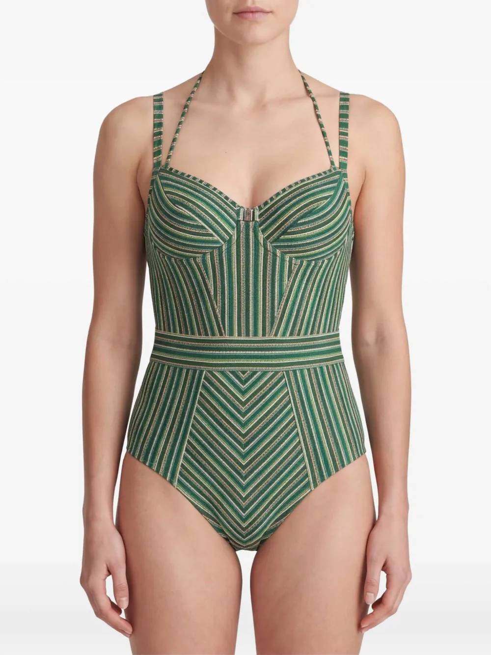 Marlies Dekkers Pre-owned gestreept badpak Groen